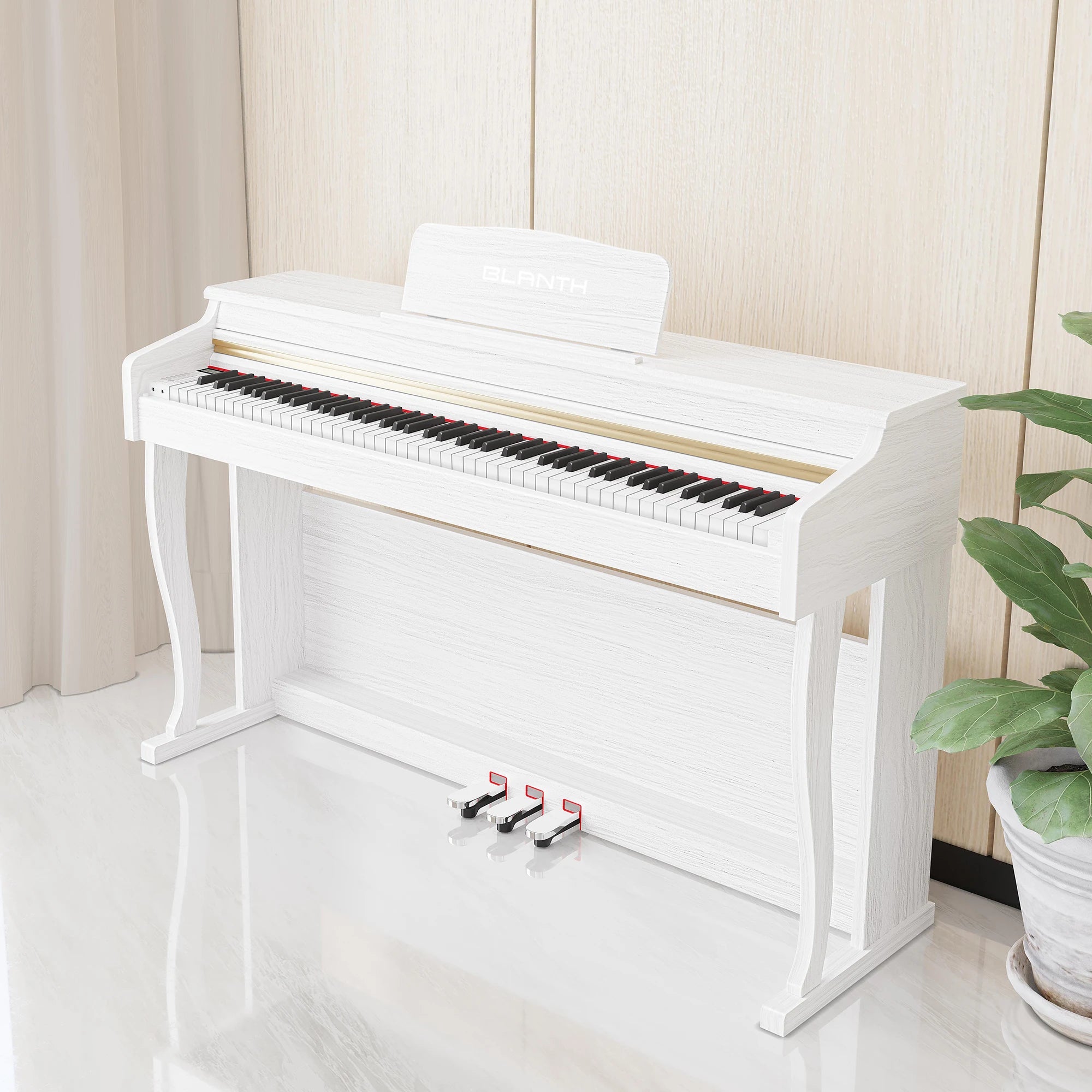 88 Key Weighted Digital Piano Wood Grain Inner Hammer Action Upright Electronic Piano With Slide Cover MIDI For Professional