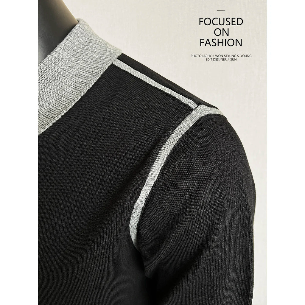 Old Money Style Men's Polo, Contrast Collar Knit Short Sleeve.Vintage-Inspired Men's Polo for Modern Sophisticates
