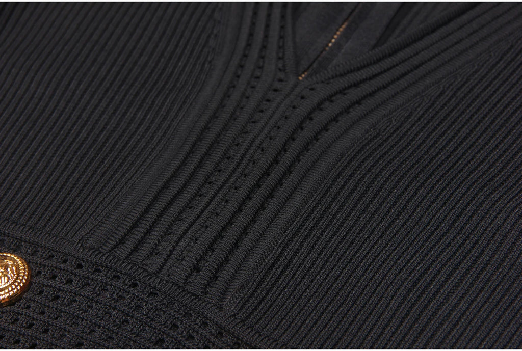 Spring And Summer New Fashionable Knitted Elastic Solid Color Short Sleeved Double Breasted Slim Fit Fishtail Women's Dress