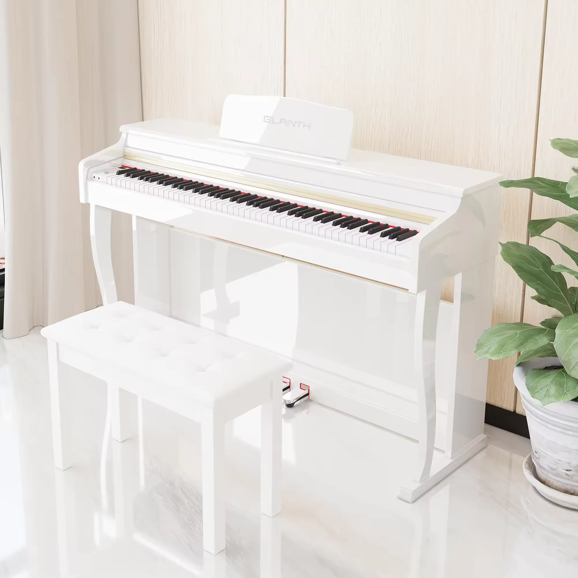 88 Key Weighted Digital Piano Wood Grain Inner Hammer Action Upright Electronic Piano With Slide Cover MIDI For Professional