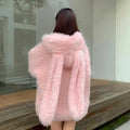 Women's Faux Lamb Fur Coat Thickened Loose Jacket Cute Rabbit Ears Autumn Winter New Arrival Warm Soft Outerwear Hoodies