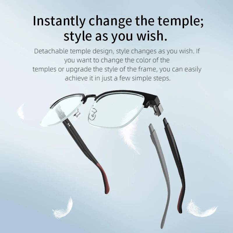 smart bluetooth glasses innovative replaceable frame New TR square detachable Bluetooth glasses AI translation g07 glasses