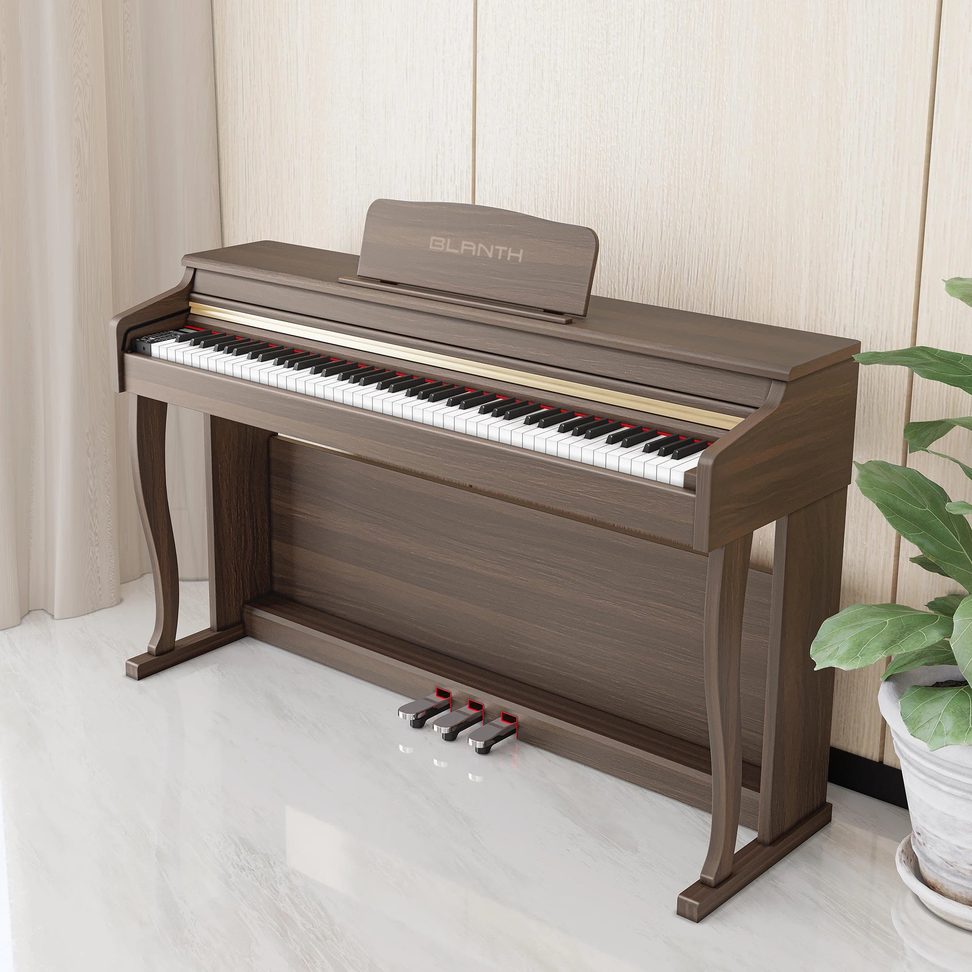 88 Key Weighted Digital Piano Wood Grain Inner Hammer Action Upright Electronic Piano With Slide Cover MIDI For Professional