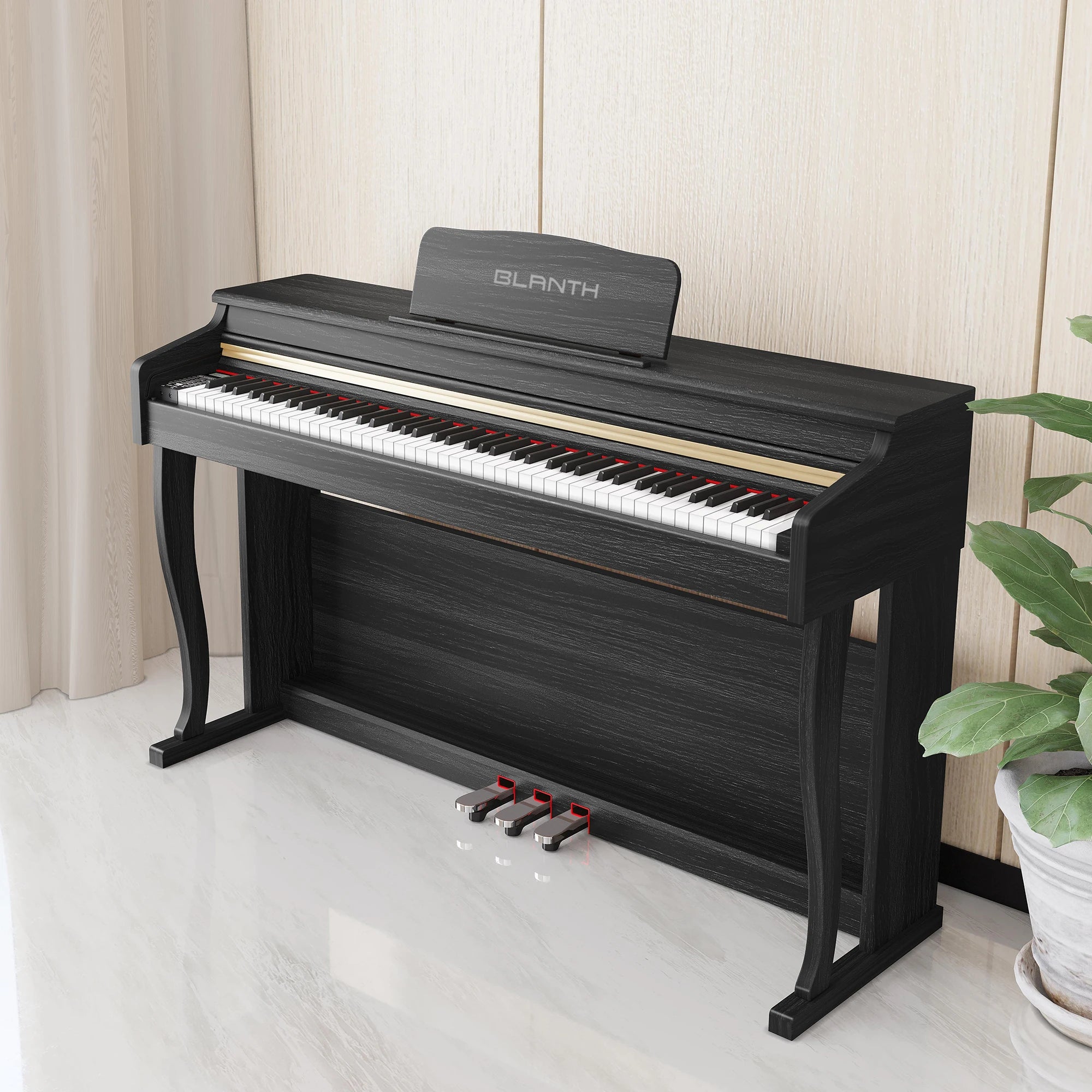 88 Key Weighted Digital Piano Wood Grain Inner Hammer Action Upright Electronic Piano With Slide Cover MIDI For Professional