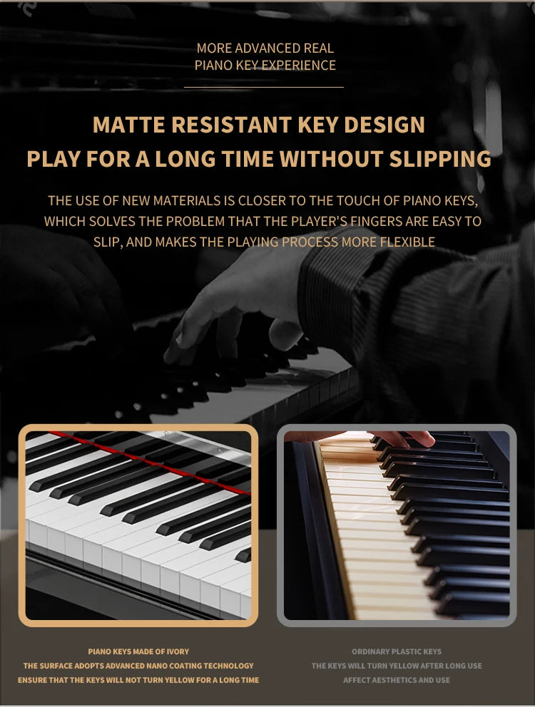 88 Key Weighted Digital Piano Wood Grain Inner Hammer Action Upright Electronic Piano With Slide Cover MIDI For Professional