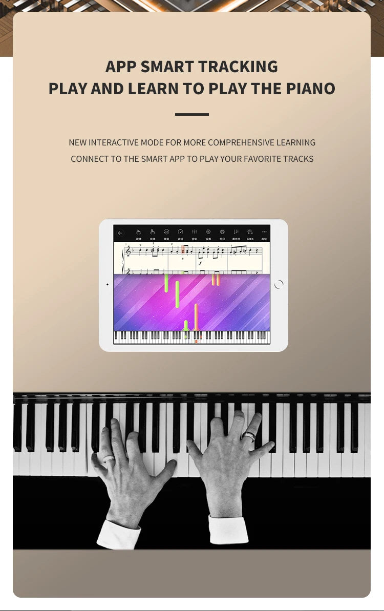 88 Key Weighted Digital Piano Wood Grain Inner Hammer Action Upright Electronic Piano With Slide Cover MIDI For Professional
