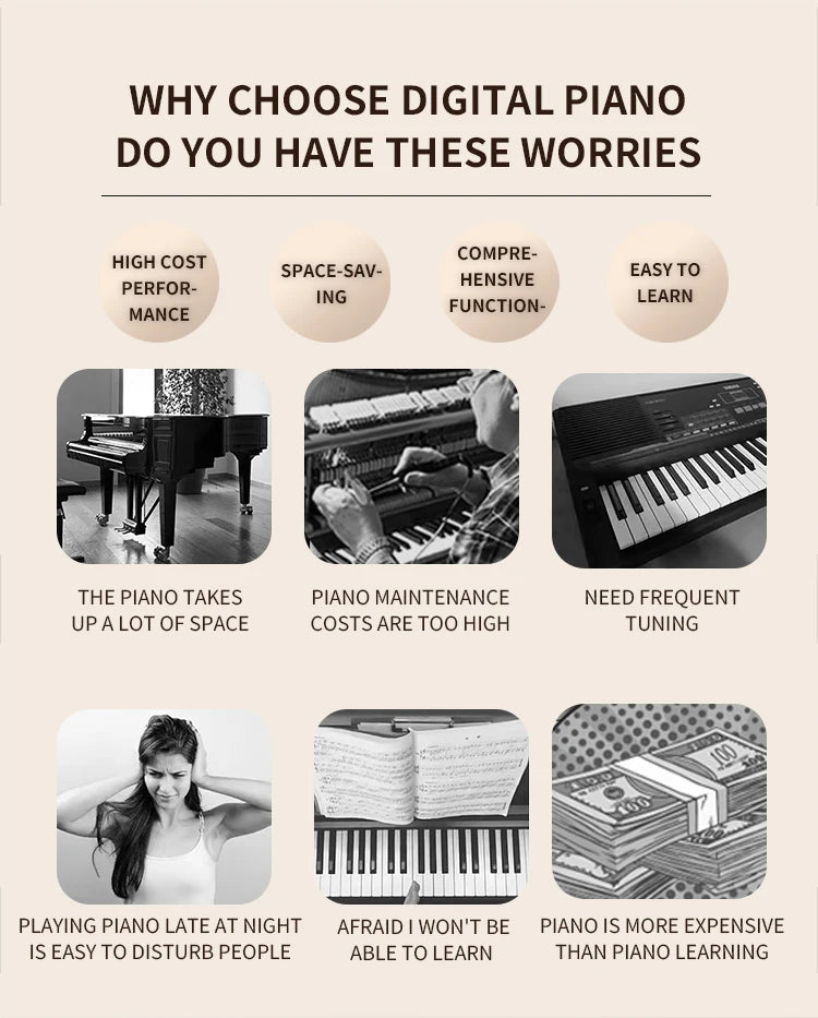 88 Key Weighted Digital Piano Wood Grain Inner Hammer Action Upright Electronic Piano With Slide Cover MIDI For Professional