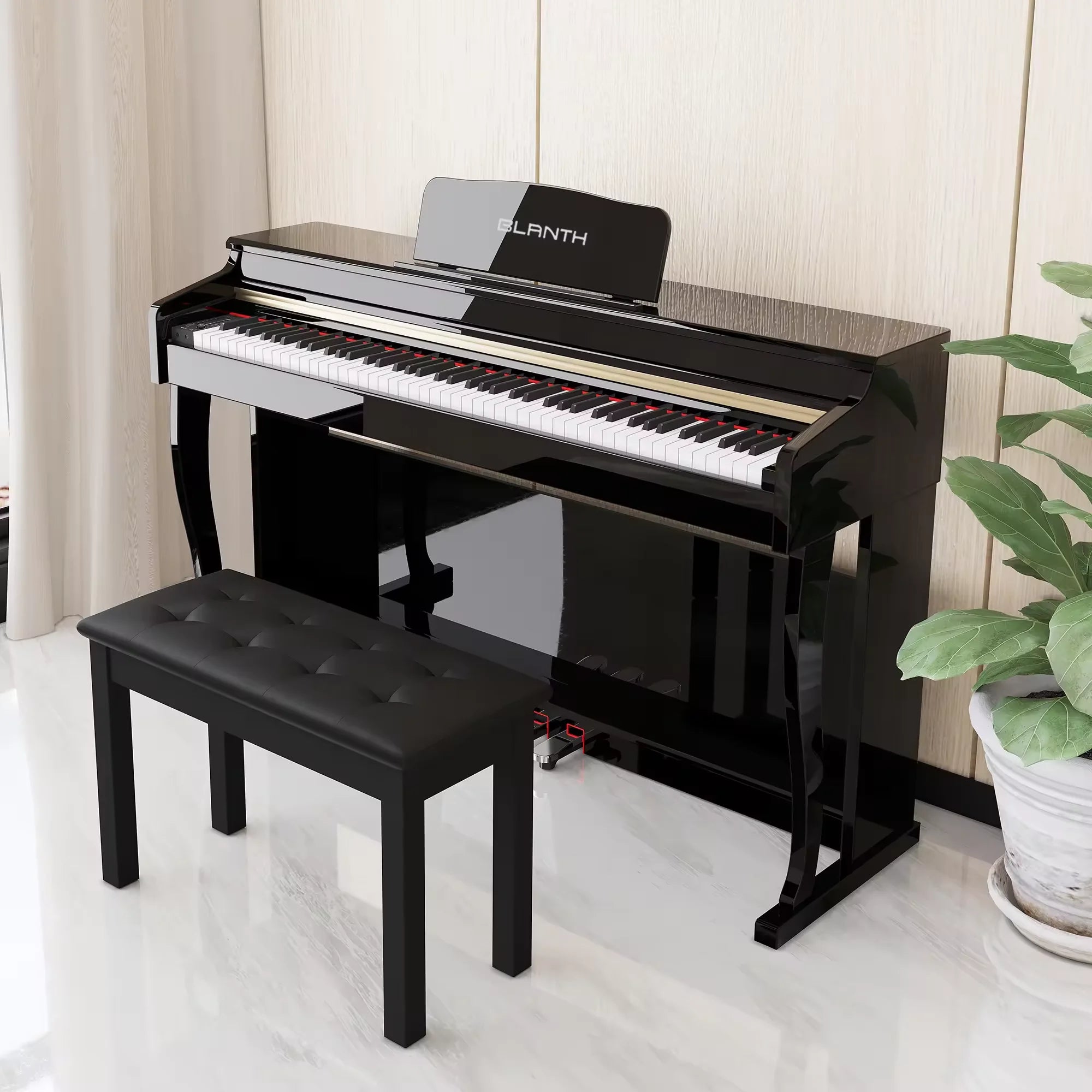 88 Key Weighted Digital Piano Wood Grain Inner Hammer Action Upright Electronic Piano With Slide Cover MIDI For Professional